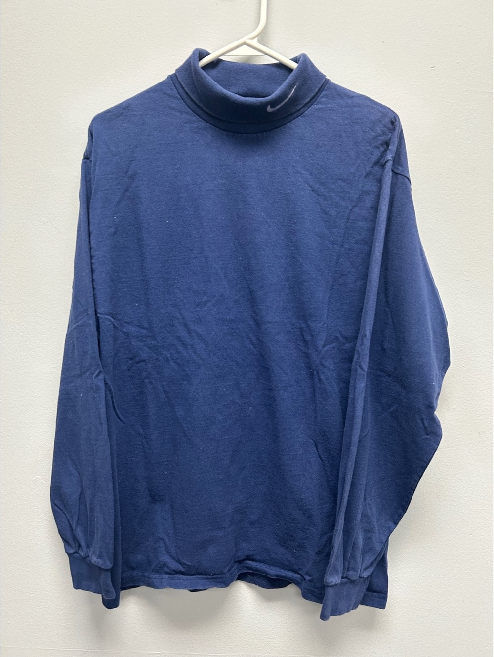 Vintage Nike Navy Blue Long Sleeve Mock Neck Shirt